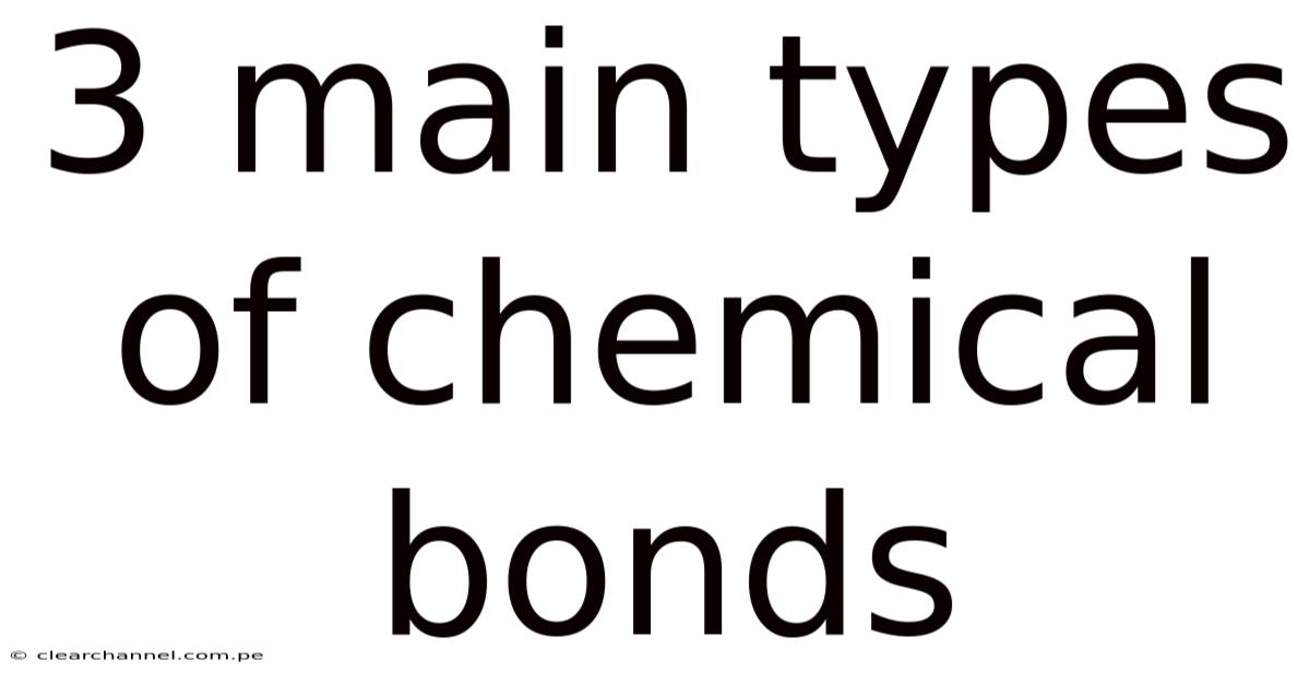 3 Main Types Of Chemical Bonds