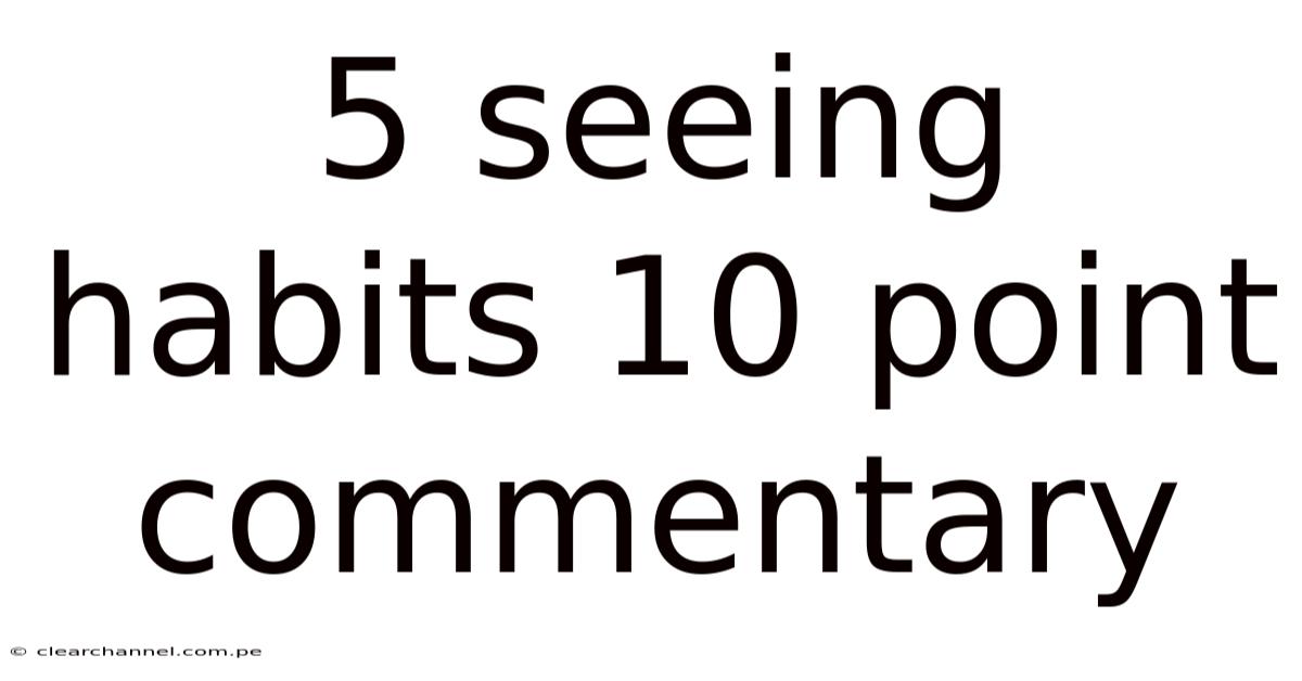 5 Seeing Habits 10 Point Commentary