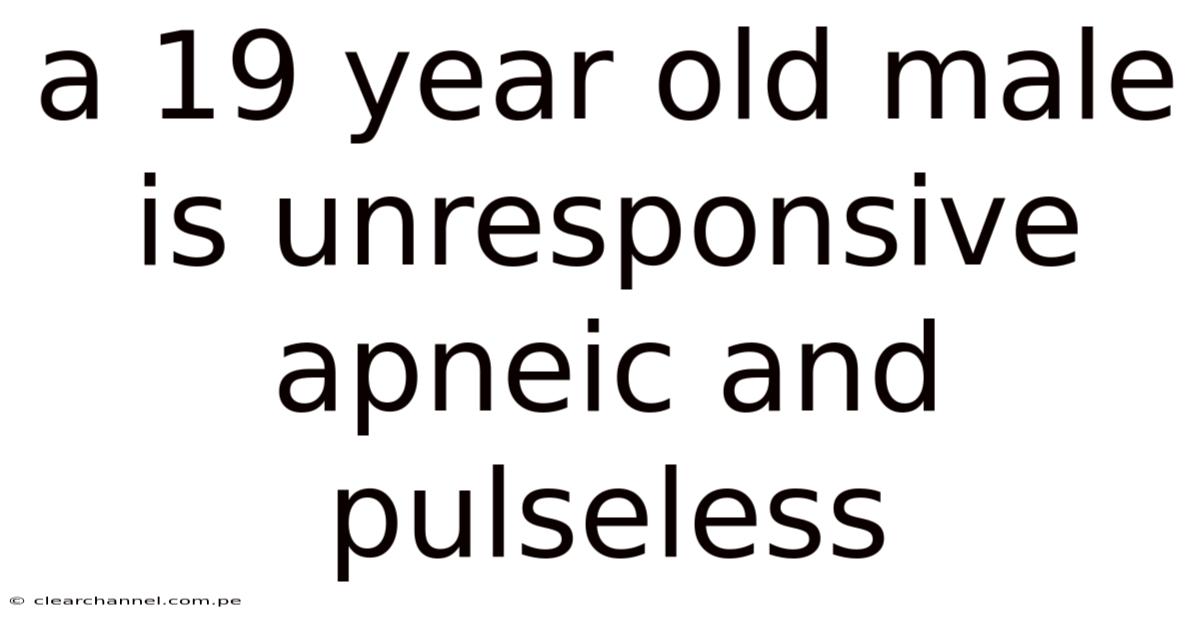 A 19 Year Old Male Is Unresponsive Apneic And Pulseless