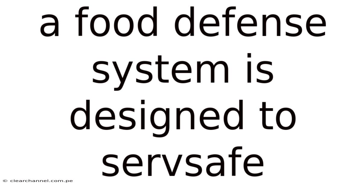 A Food Defense System Is Designed To Servsafe