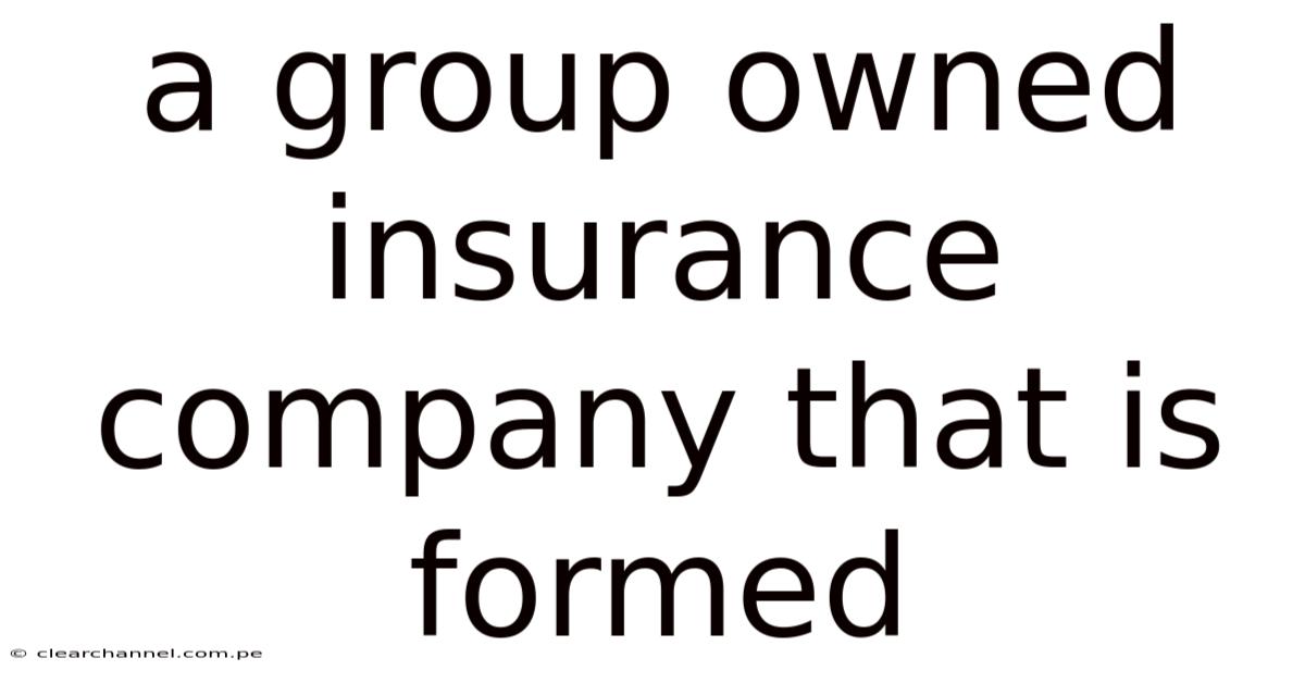 A Group Owned Insurance Company That Is Formed
