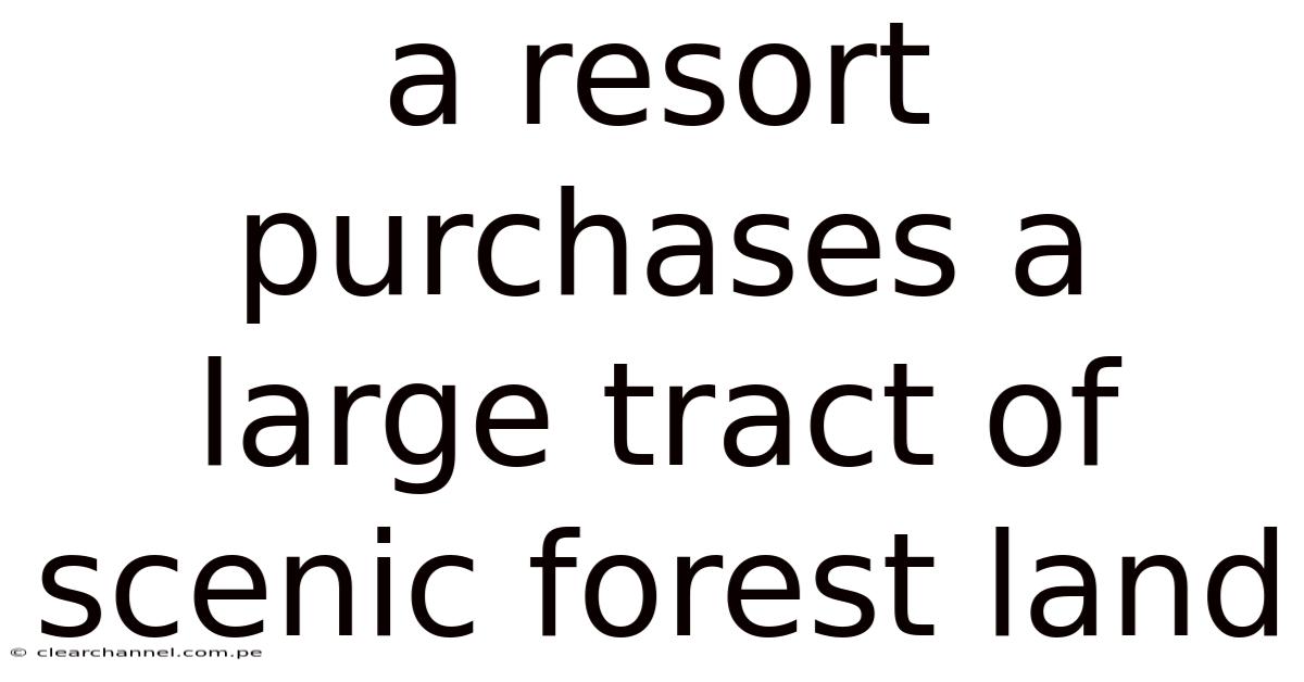 A Resort Purchases A Large Tract Of Scenic Forest Land