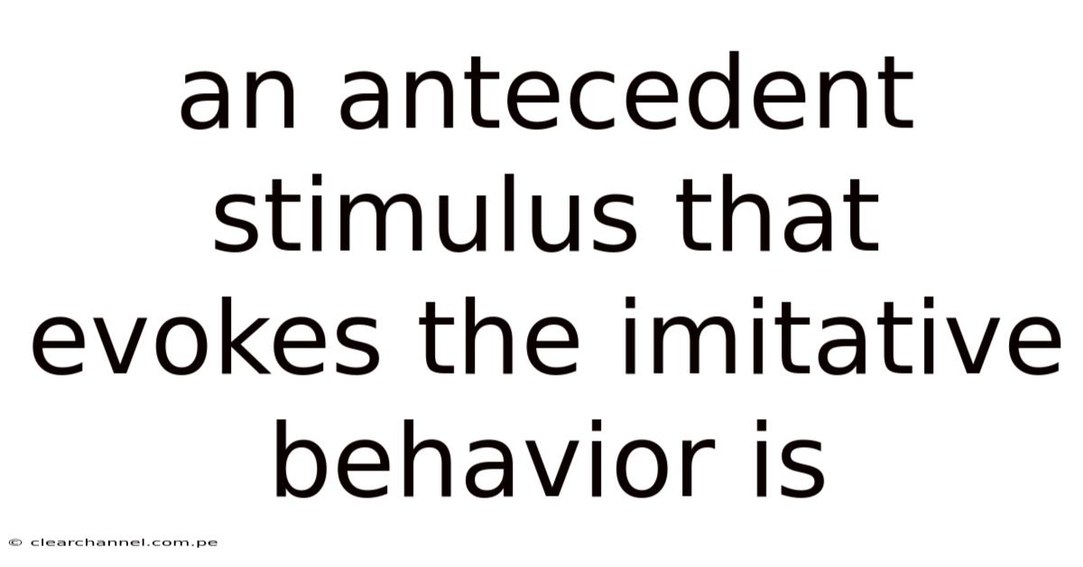 An Antecedent Stimulus That Evokes The Imitative Behavior Is