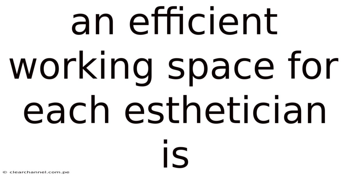 An Efficient Working Space For Each Esthetician Is