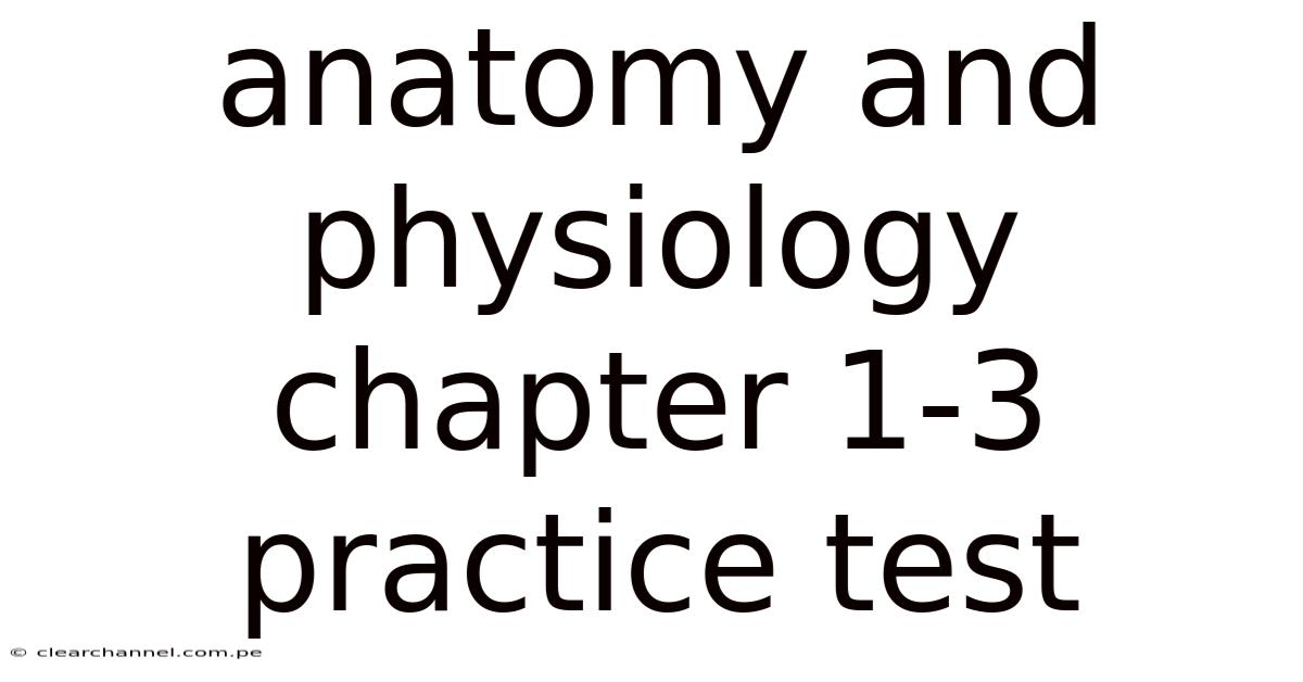 Anatomy And Physiology Chapter 1-3 Practice Test