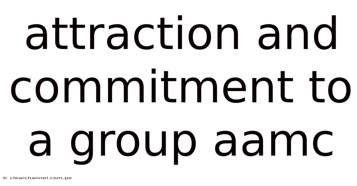 Attraction And Commitment To A Group Aamc