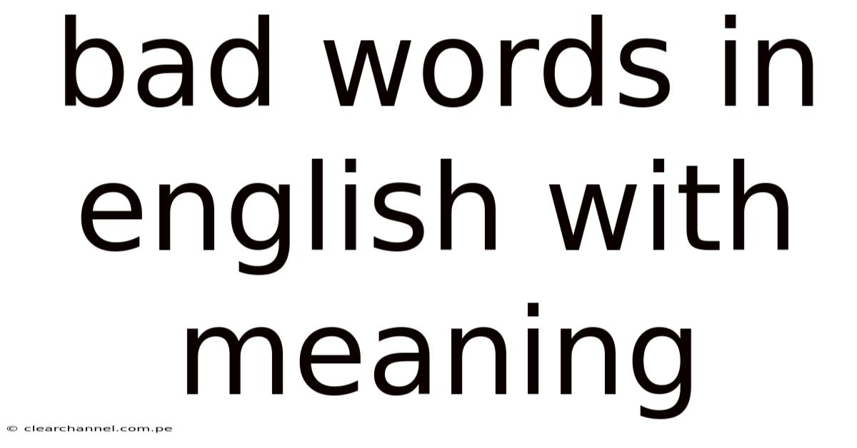 Bad Words In English With Meaning