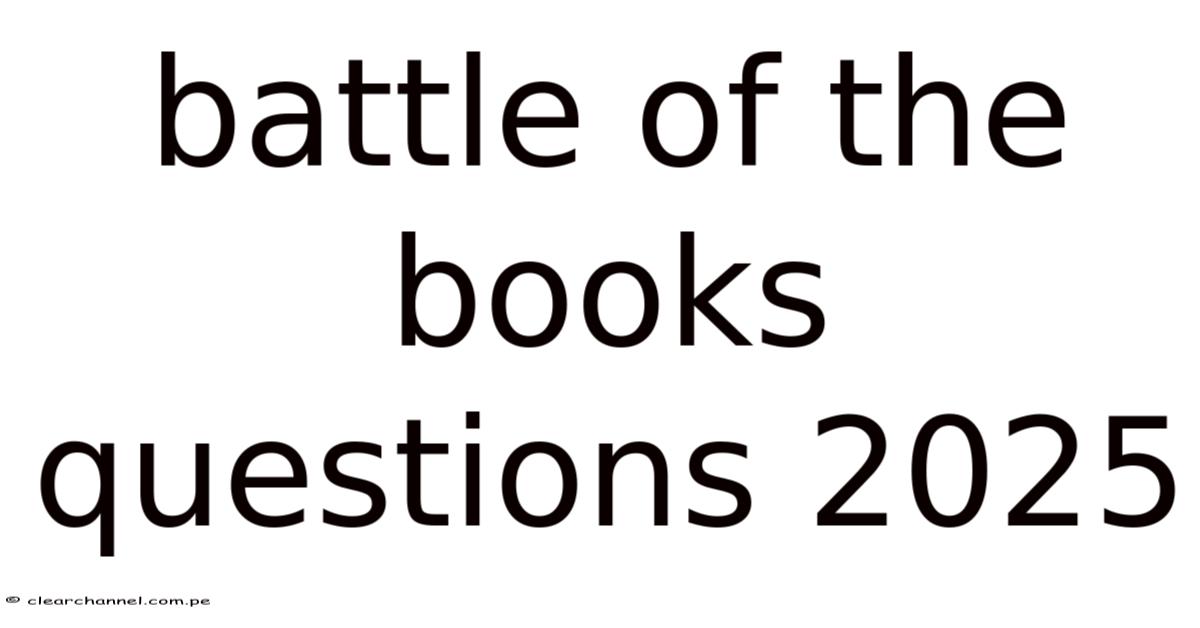 Battle Of The Books Questions 2025