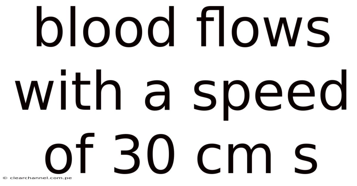 Blood Flows With A Speed Of 30 Cm S