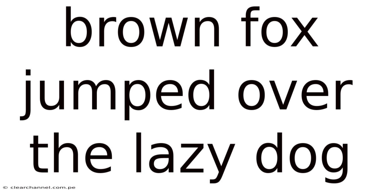 Brown Fox Jumped Over The Lazy Dog
