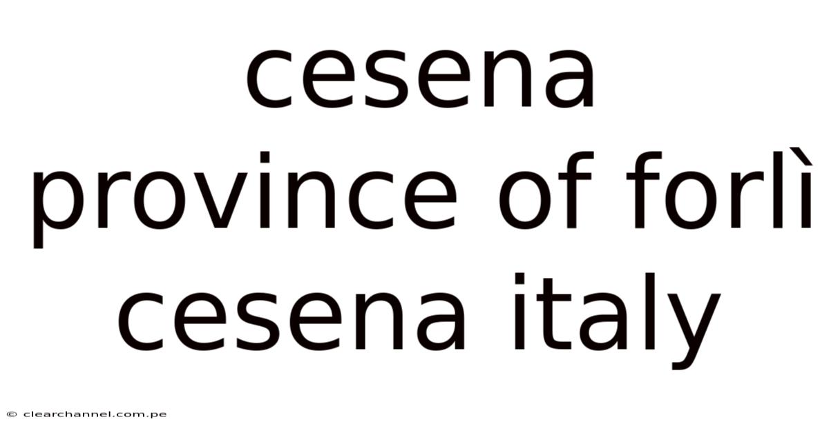 Cesena Province Of Forlì Cesena Italy