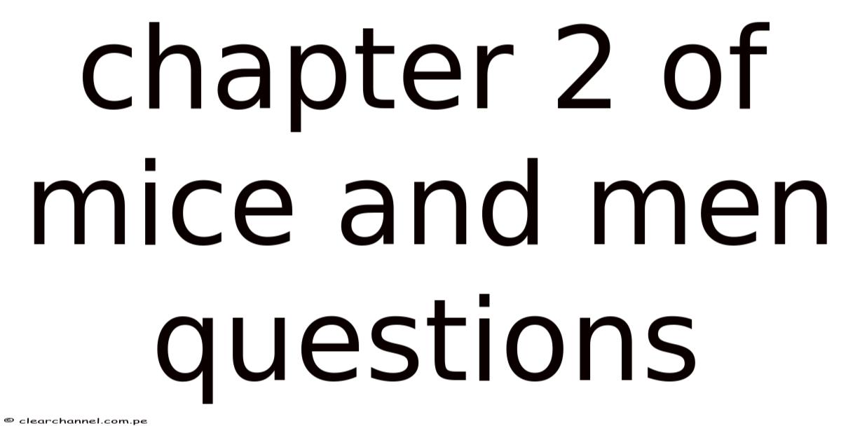 Chapter 2 Of Mice And Men Questions