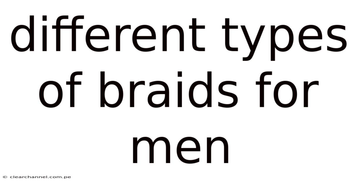 Different Types Of Braids For Men