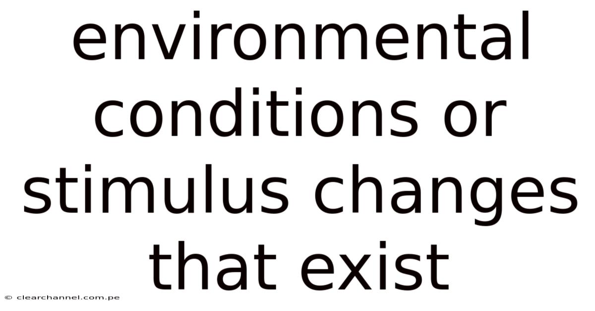 Environmental Conditions Or Stimulus Changes That Exist