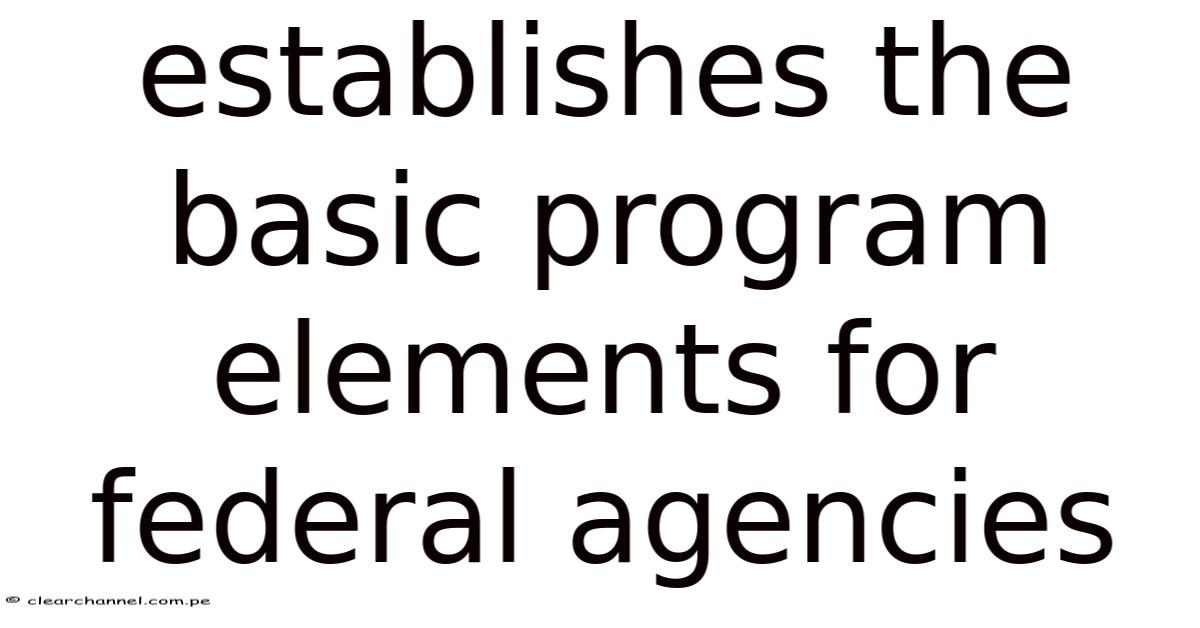 Federal Programs Examples Establishes The Basic Program Elements For Federal Agencies