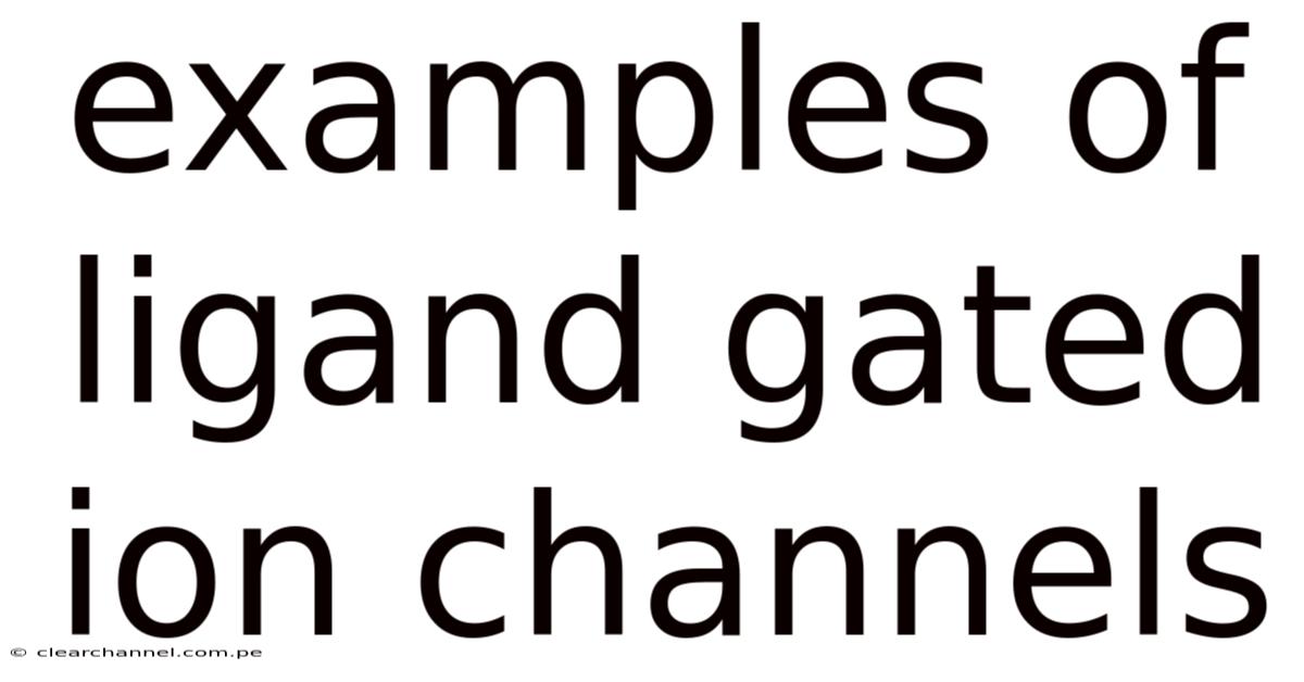 Examples Of Ligand Gated Ion Channels