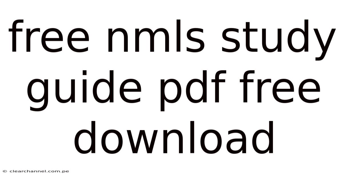 Free Nmls Study Guide Pdf Free Download