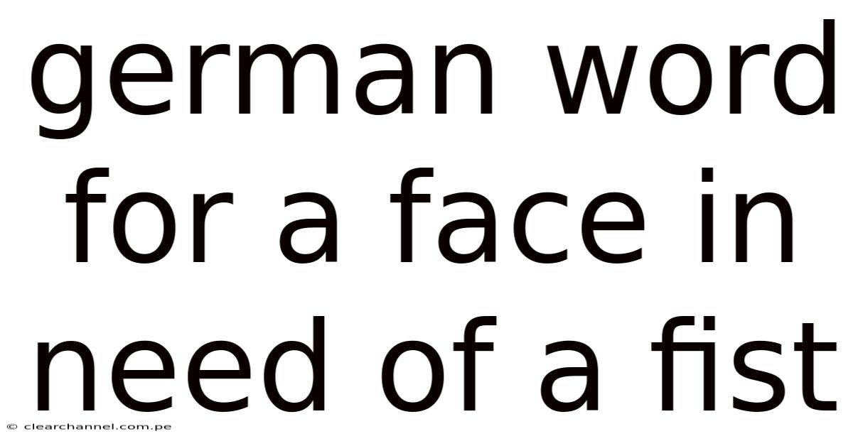 German Word For A Face In Need Of A Fist