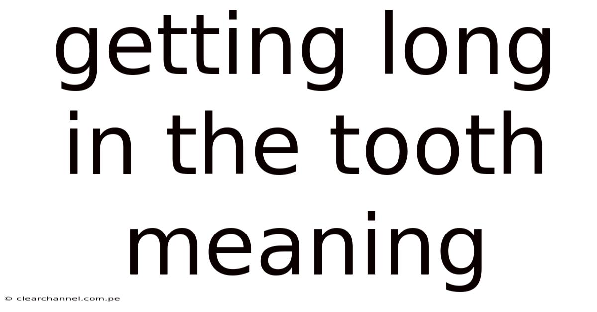 Getting Long In The Tooth Meaning