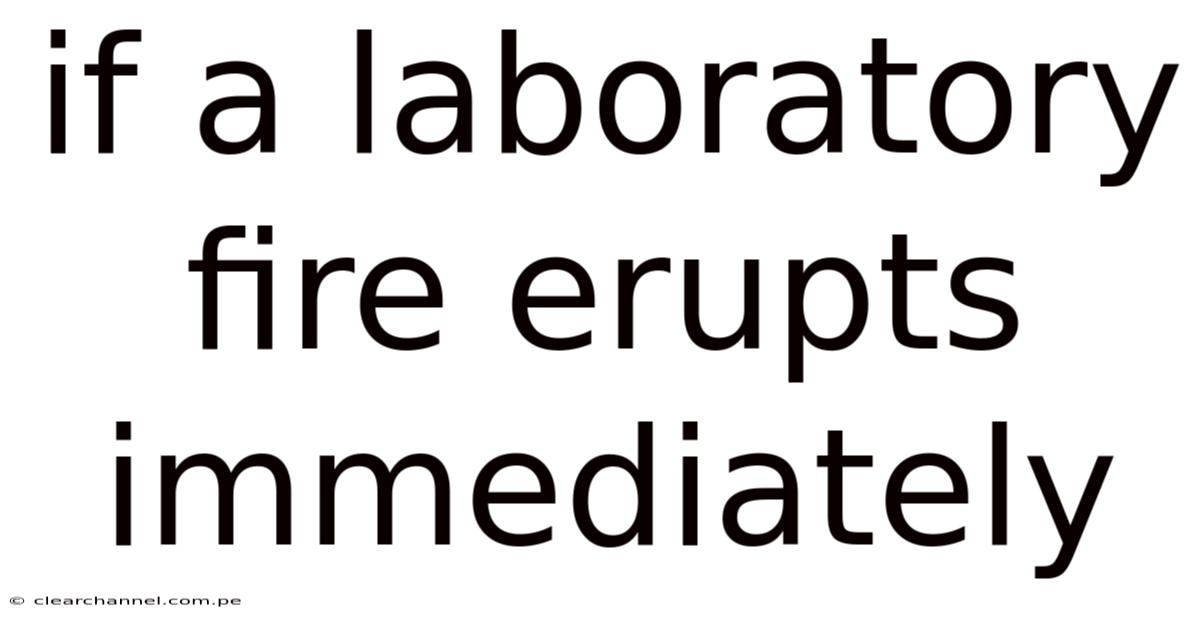 If A Laboratory Fire Erupts Immediately