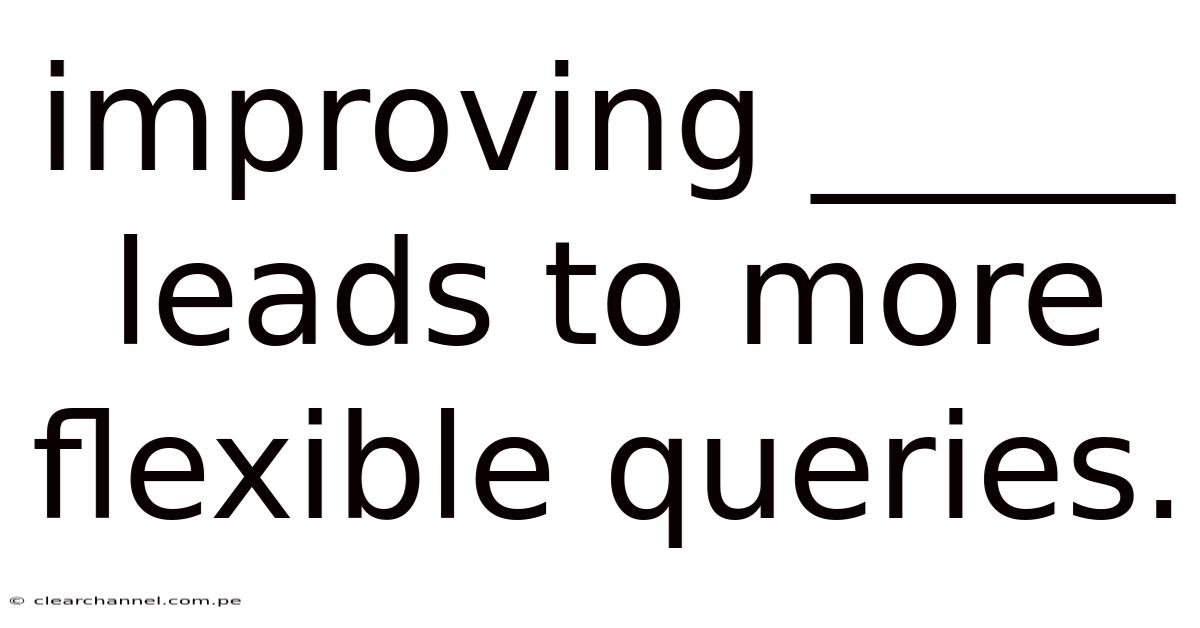 Improving _____ Leads To More Flexible Queries.