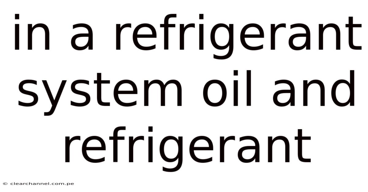 In A Refrigerant System Oil And Refrigerant