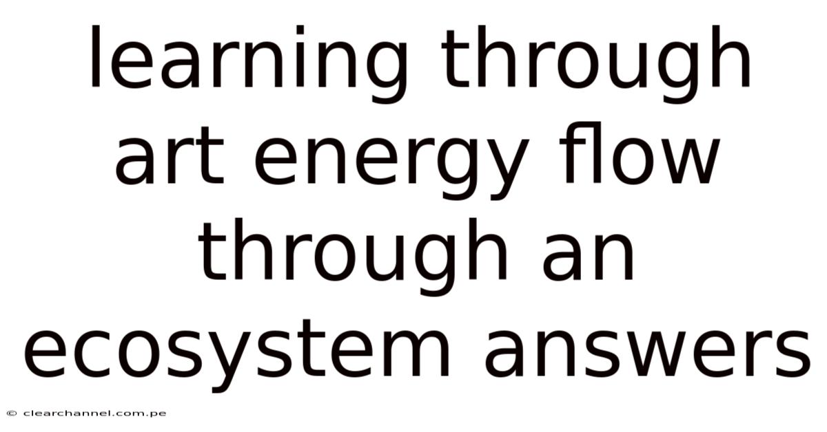 Learning Through Art Energy Flow Through An Ecosystem Answers