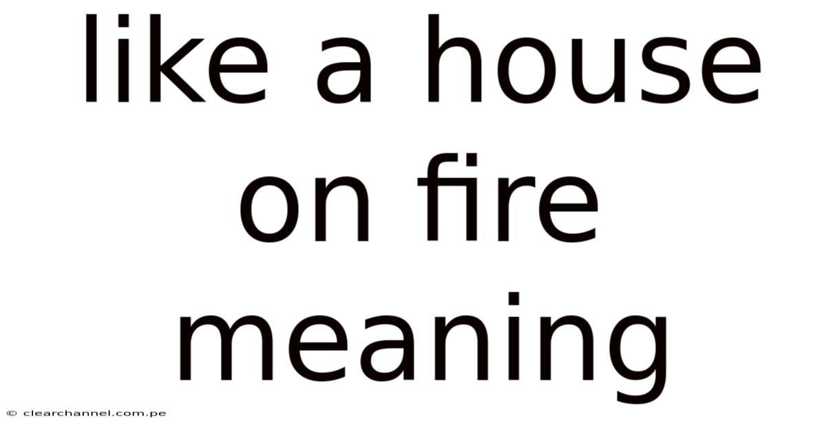 Like A House On Fire Meaning