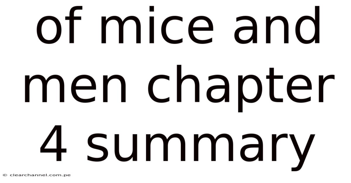 Of Mice And Men Chapter 4 Summary