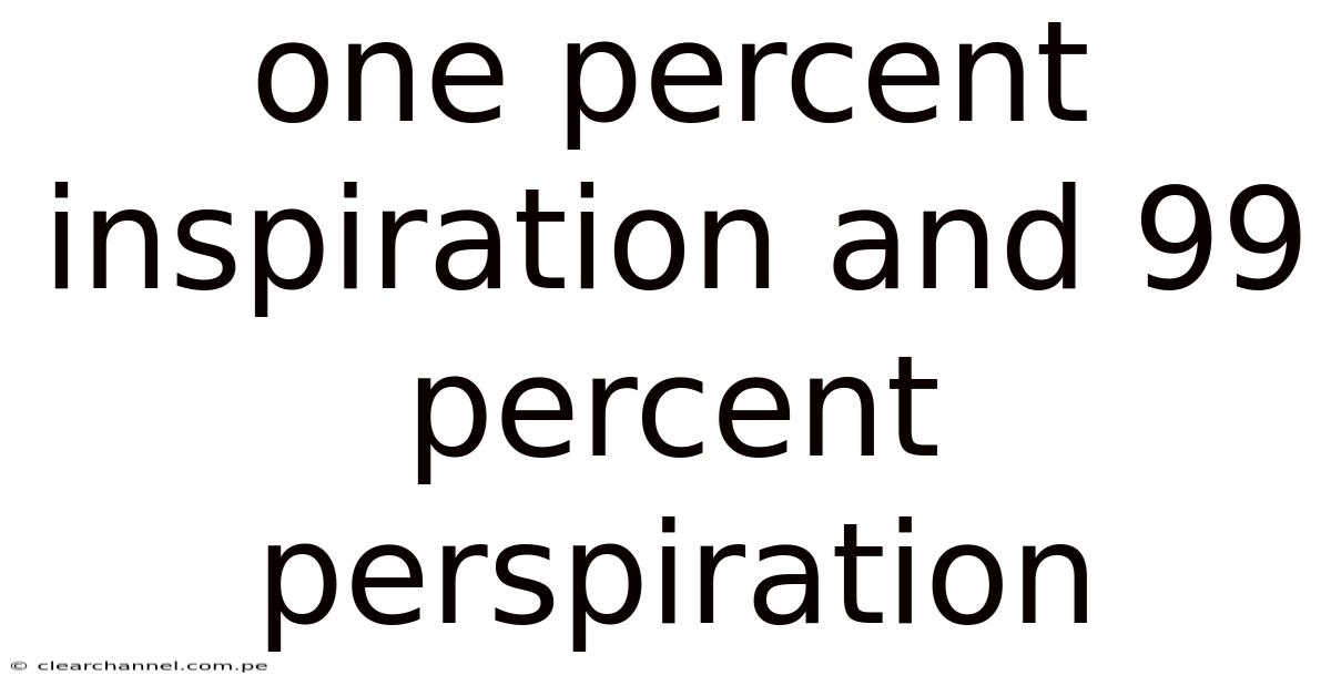 One Percent Inspiration And 99 Percent Perspiration
