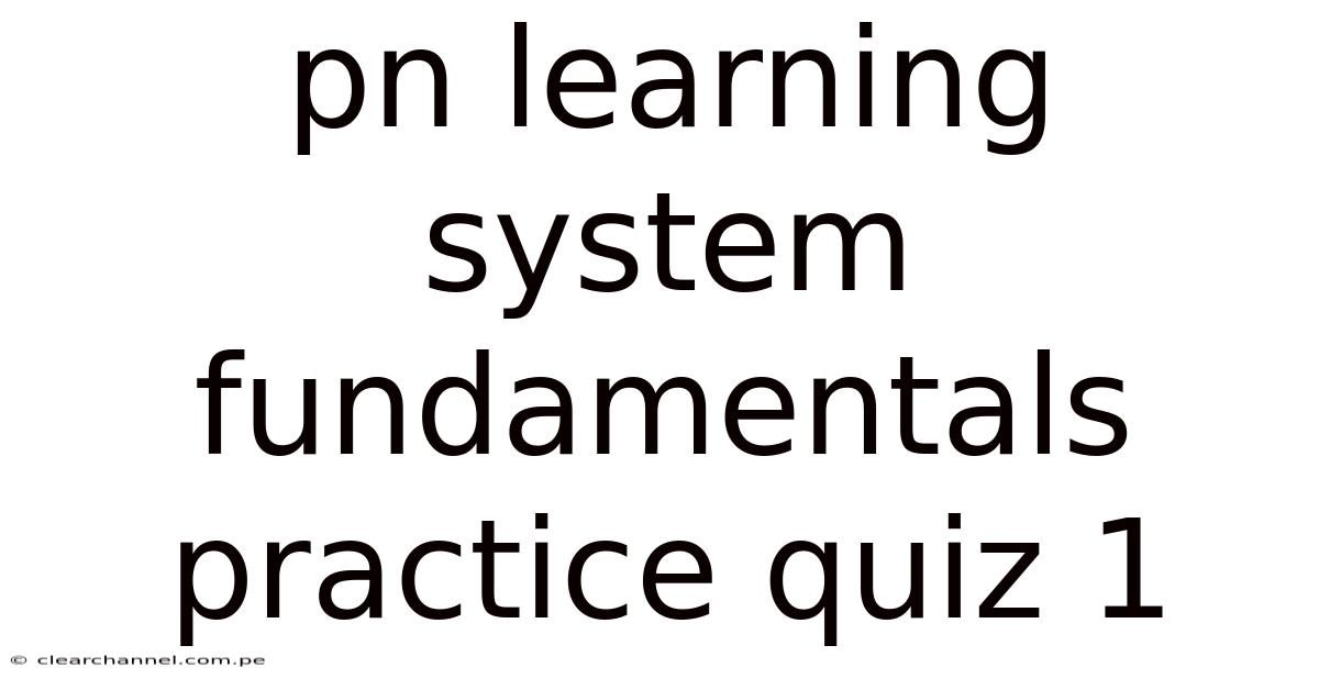 Pn Learning System Fundamentals Practice Quiz 1