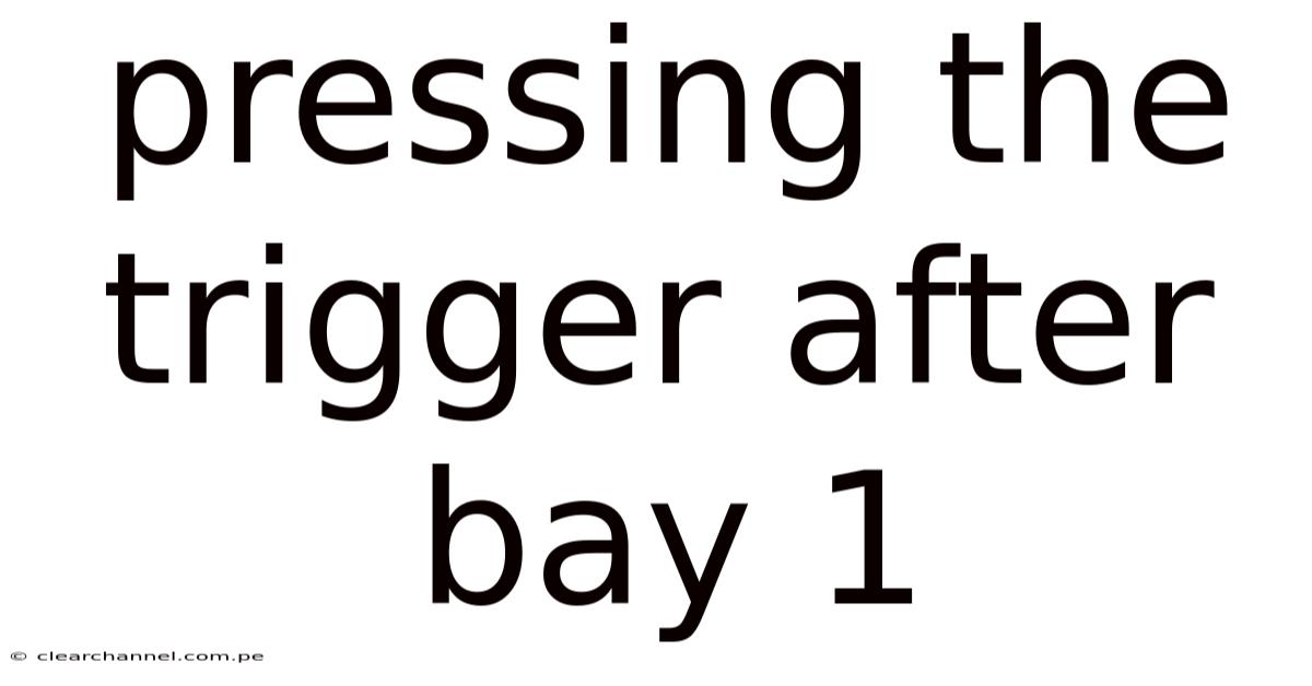 Pressing The Trigger After Bay 1