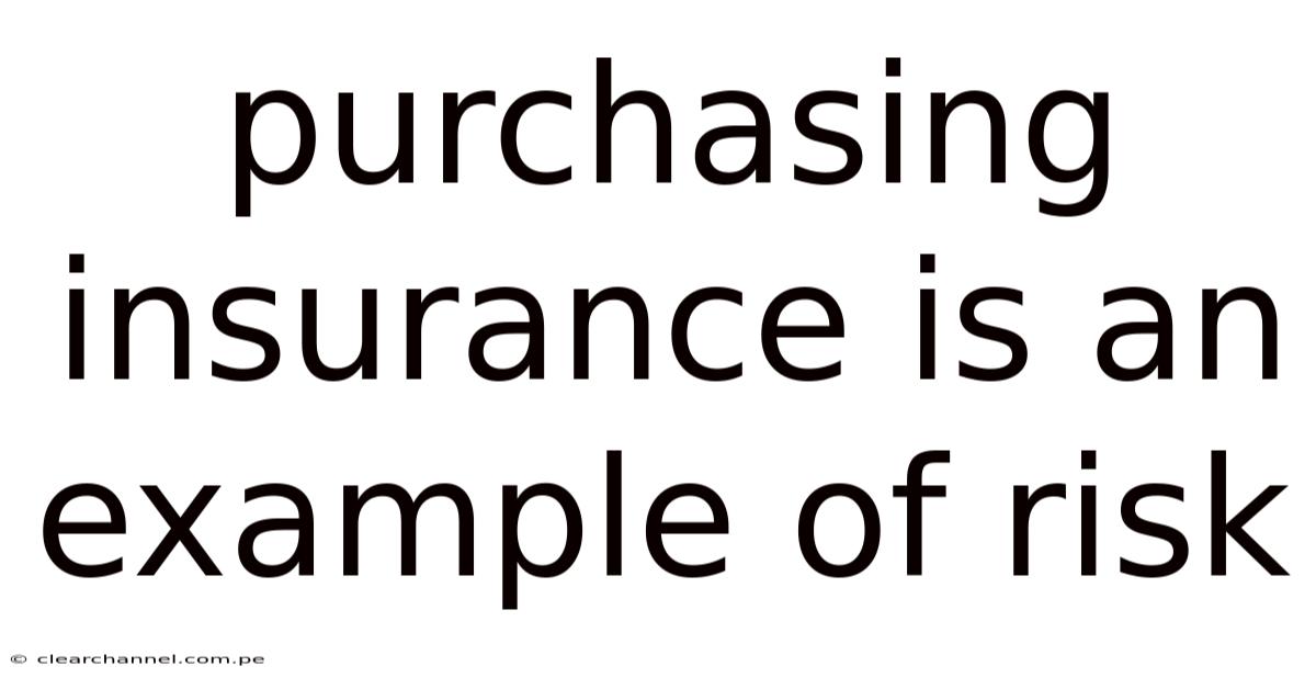 Purchasing Insurance Is An Example Of Risk