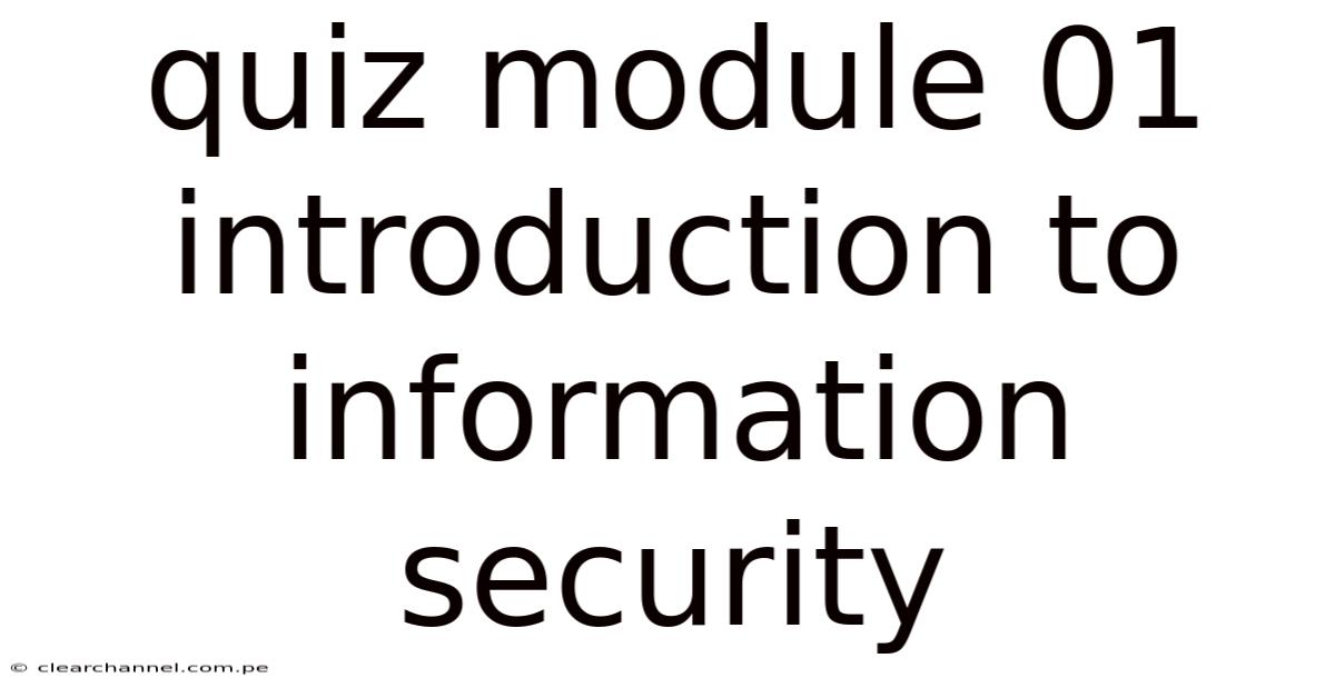 Quiz Module 01 Introduction To Information Security