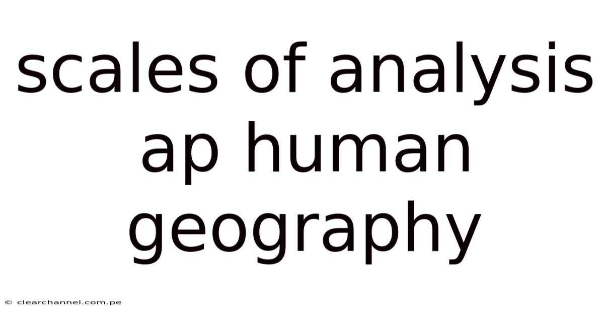 Scales Of Analysis Ap Human Geography