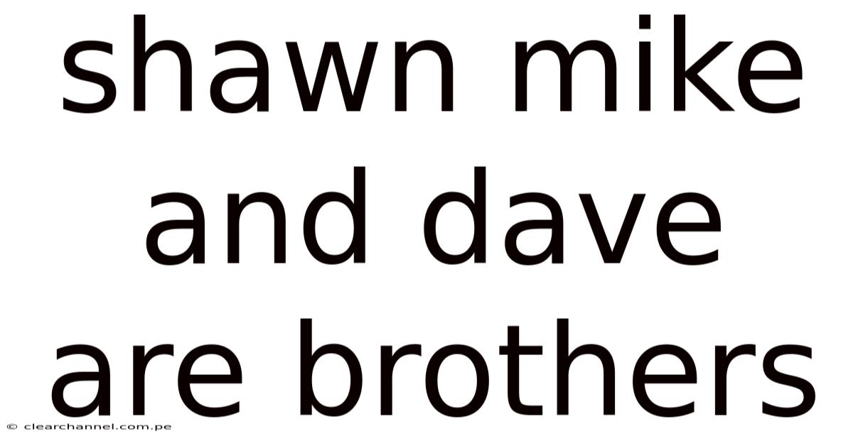Shawn Mike And Dave Are Brothers