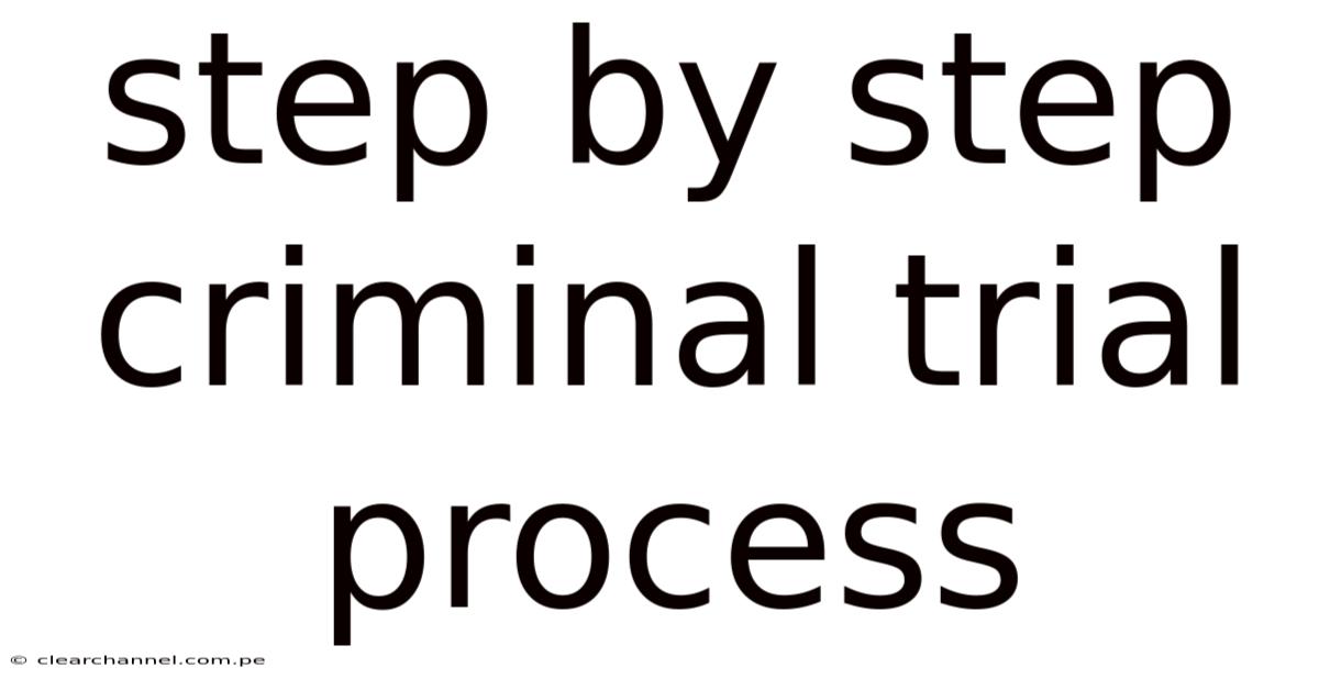 Step By Step Criminal Trial Process