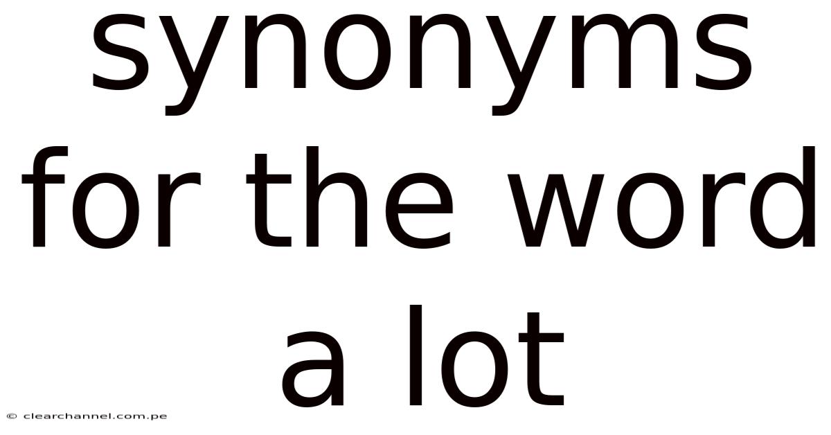 Synonyms For The Word A Lot