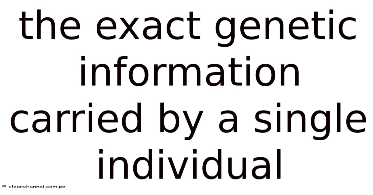 The Exact Genetic Information Carried By A Single Individual