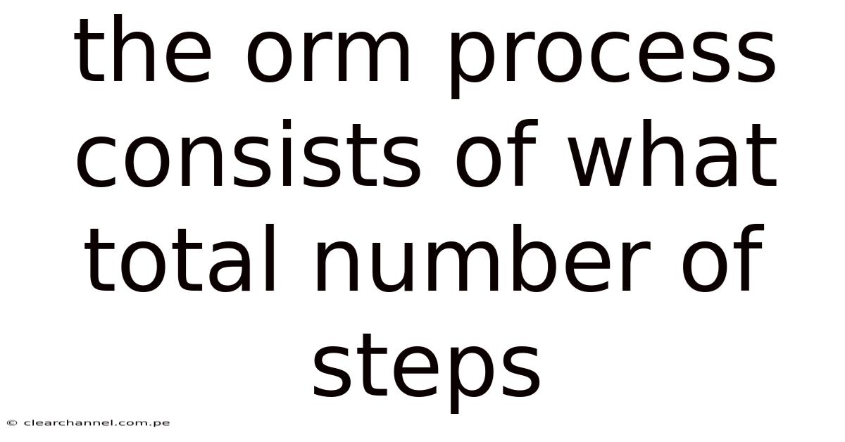 The Orm Process Consists Of What Total Number Of Steps