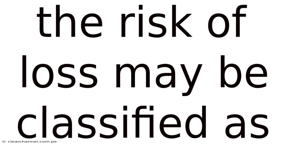 The Risk Of Loss May Be Classified As