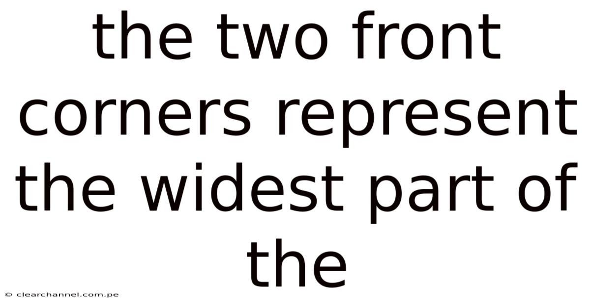 The Two Front Corners Represent The Widest Part Of The