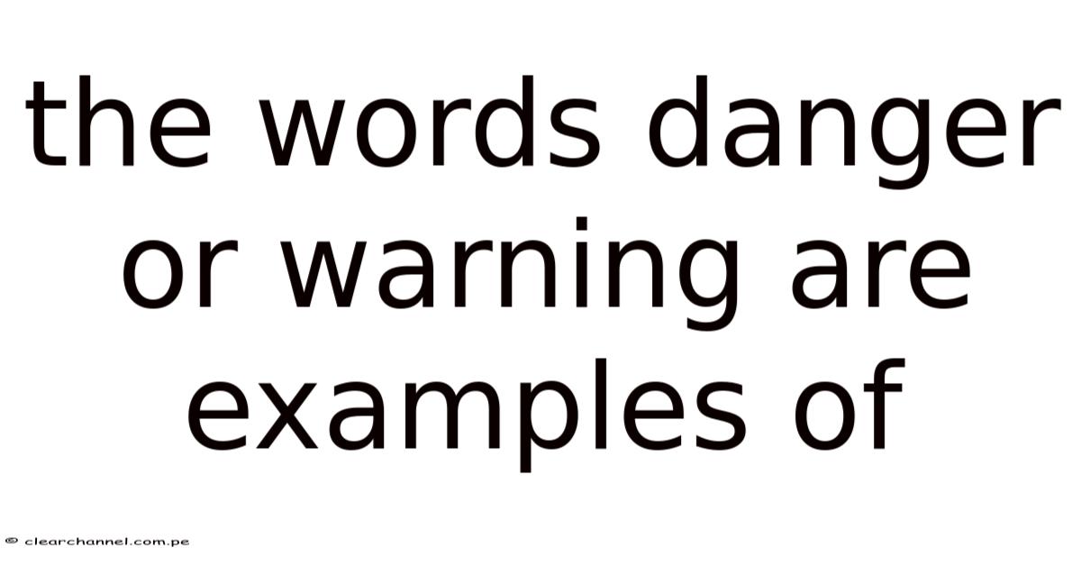 The Example The Words Danger Or Warning Are Examples Of