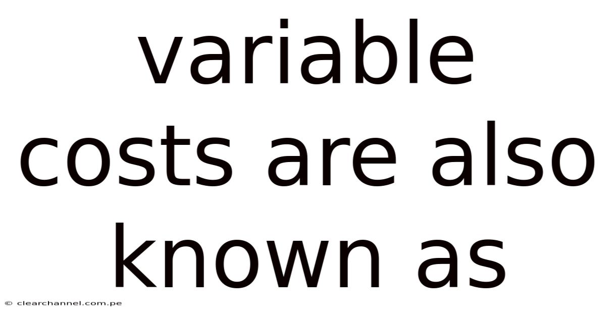 Variable Costs Are Also Known As