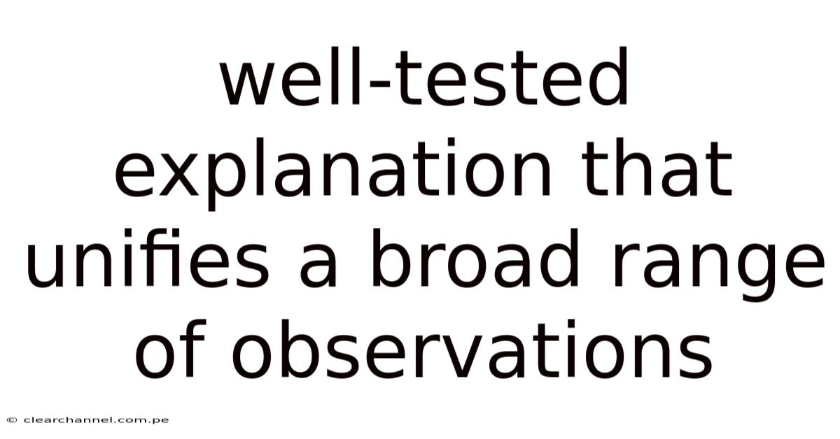 Well-tested Explanation That Unifies A Broad Range Of Observations
