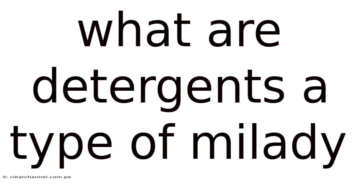 What Are Detergents A Type Of Milady