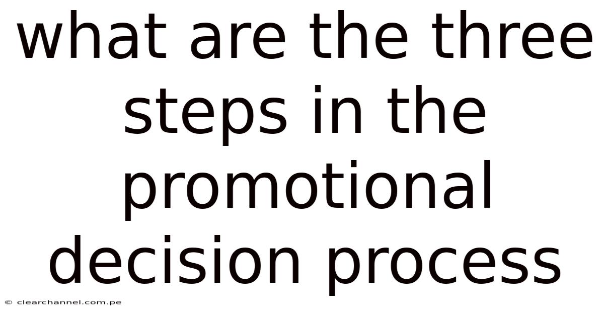 What Are The Three Steps In The Promotional Decision Process