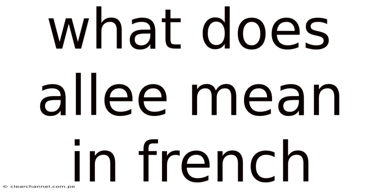 What Does Allee Mean In French