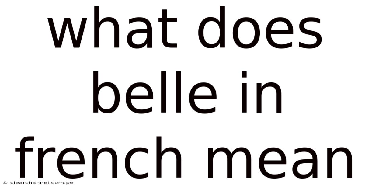What Does Belle In French Mean