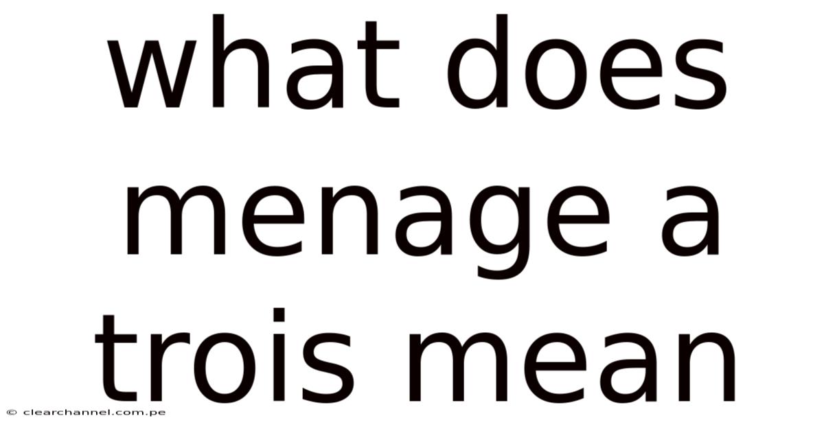What Does Menage A Trois Mean